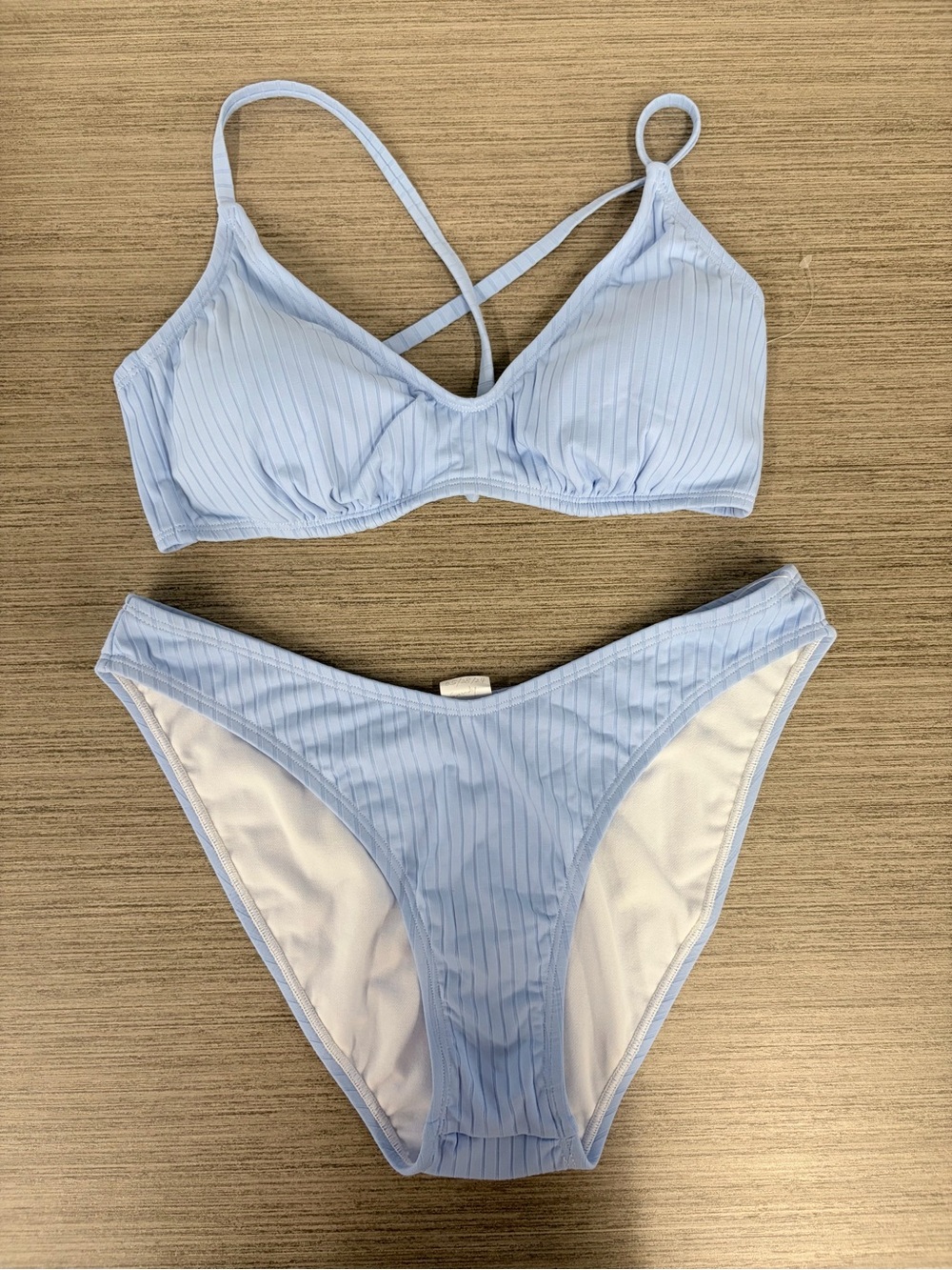 Blue Ribbed Bikini